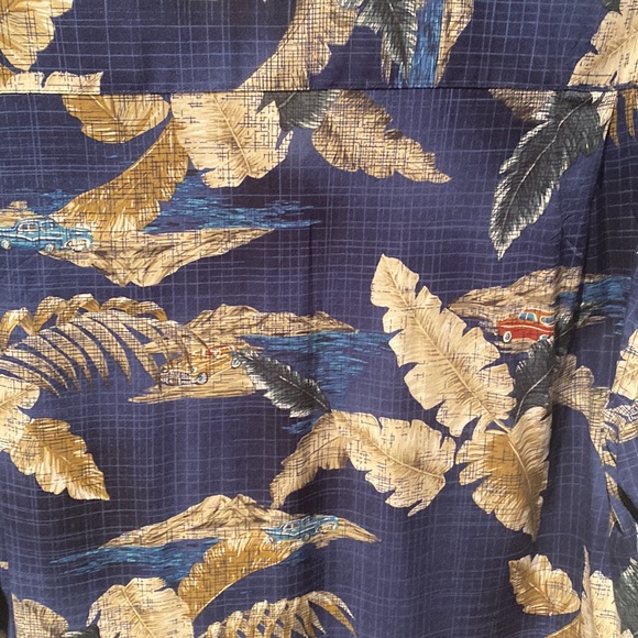 Windham point men’s colorful button down shirt with leaves and cars, large - Picture 4 of 4